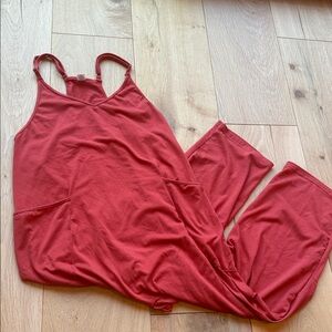 Caracilia- Red Sleeveless Jumper with Pockets